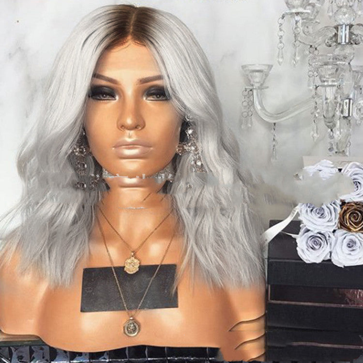 Black And Gray Mixed Color Mid-Point Wigs