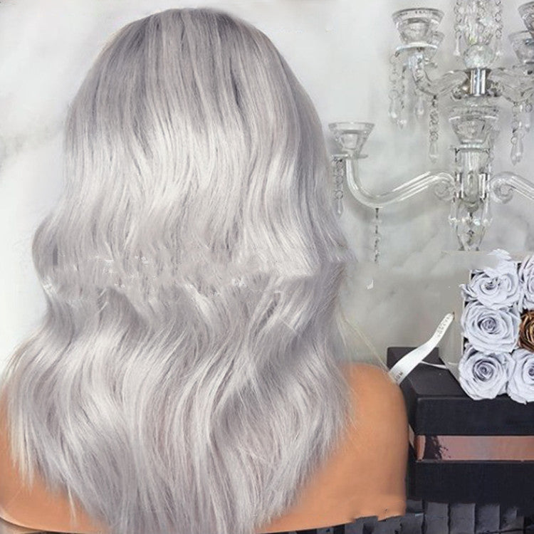 Black And Gray Mixed Color Mid-Point Wigs