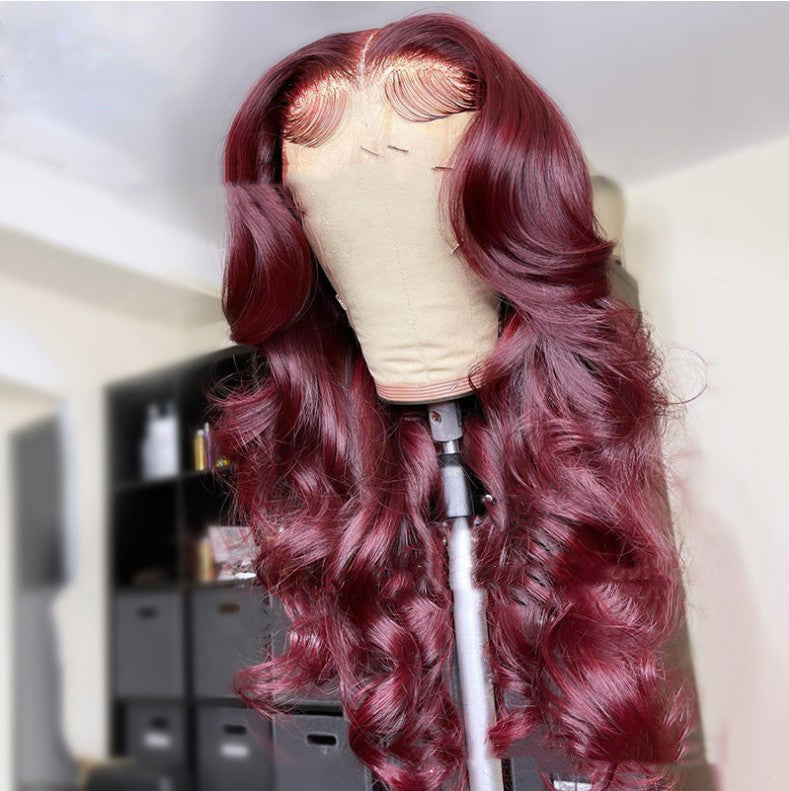 Front Lace Synthetic Wigs Wine Red