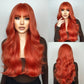 Natural Black Bangs Big Wave Wig