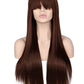Wig female light pink long straight bangs wig high temperature silk wig fashion wig cross-border exclusive