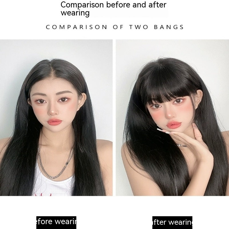 Forehead  Straight Bangs Wig Set
