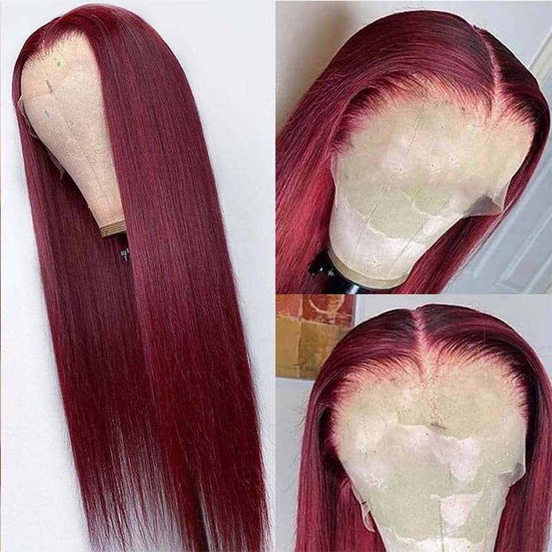 Full Headgear Straight Front Lace Wig Smooth Hair