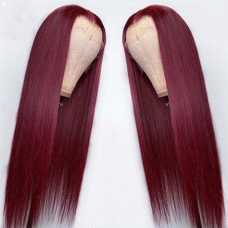 Full Headgear Straight Front Lace Wig Smooth Hair