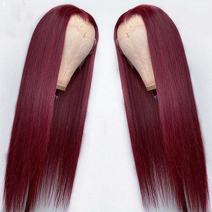 Full Headgear Straight Front Lace Wig Smooth Hair