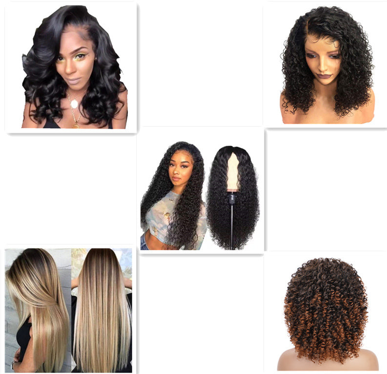 Front Lace Chemical  Curly Hair  Wig Headgear