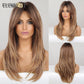 Blonde Mixed Brown Bob with Bangs