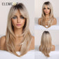 Blonde Mixed Brown Bob with Bangs