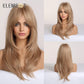 Blonde Mixed Brown Bob with Bangs